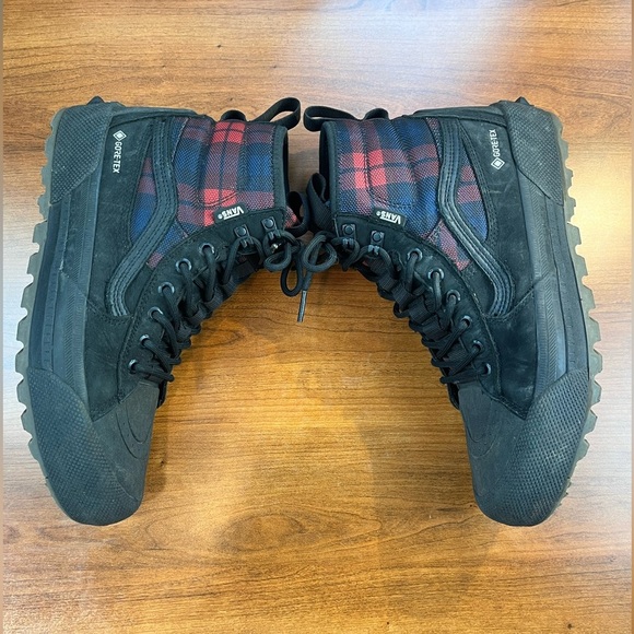 Vans SK8 Gor-tex MTE High Red Checked Lace Up Boots Sz 8.5 Inserts Cold Weather - Picture 11 of 16